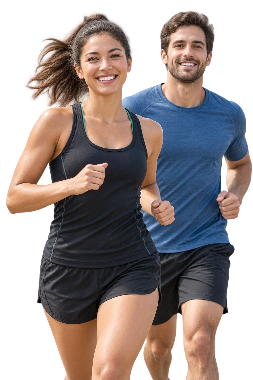 Smiling runners at a community event